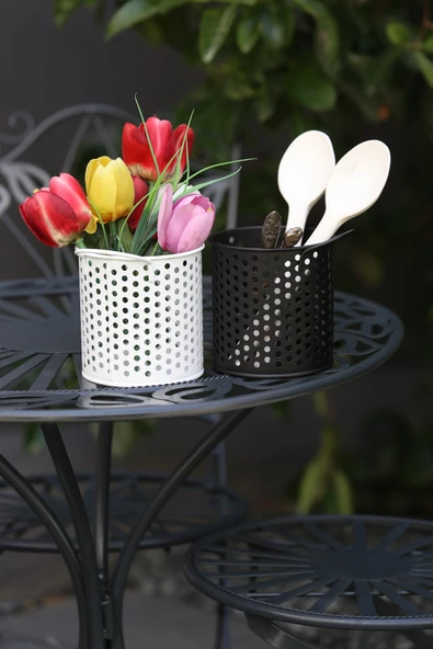2li Country Tel Kuluplu Kaşıklık & Vazo 13 cm (2)