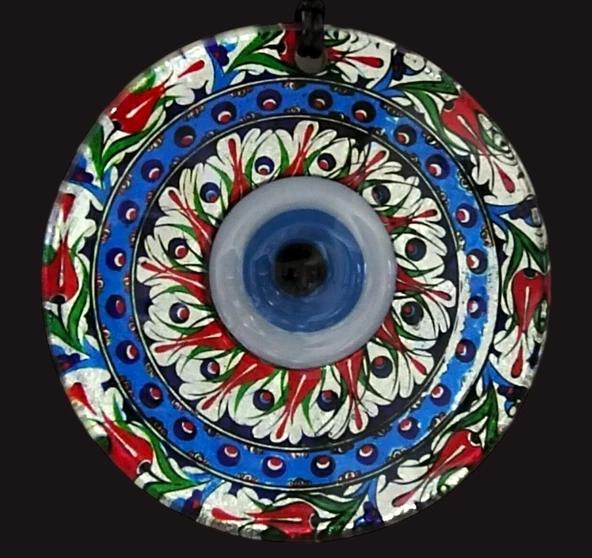 Lale Desenli Gümüş Rengi 12 Santimetre Füzyon Cam Duvar Süsü - Resim 3