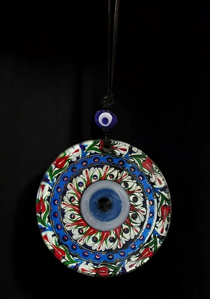 Lale Desenli Gümüş Rengi 12 Santimetre Füzyon Cam Duvar Süsü - Resim 2