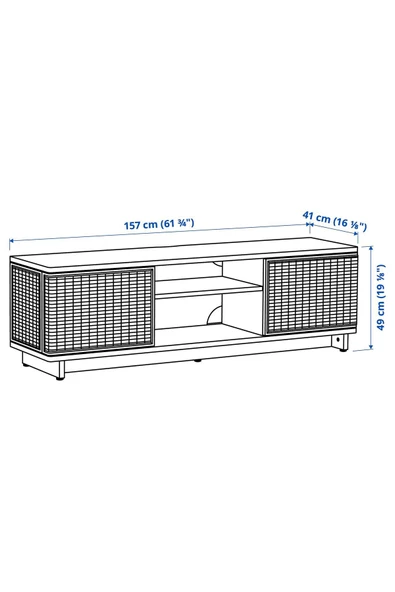Tv Sehpası, Rattan, 157x41x49 cm - 5