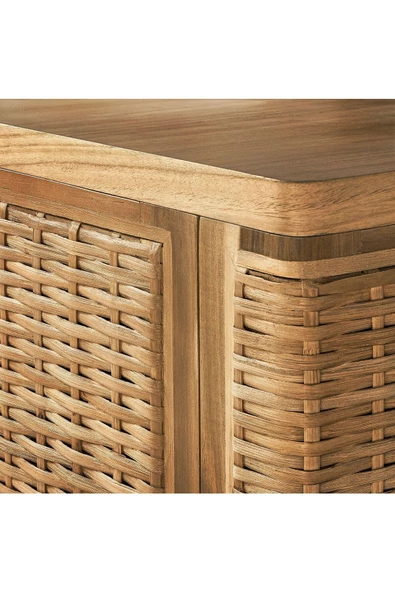 Tv Sehpası, Rattan, 157x41x49 cm - 2