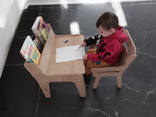 MukoToys Montessori Çocuk Etkinlik Masa Sandalye Seti 2-10 Yaş İçin - 6