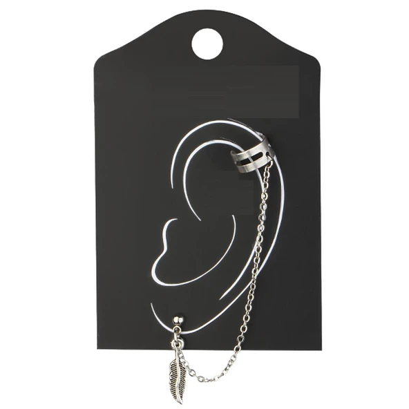 KL-SR-ZAMAK OBJE ZİNCİR EAR CUFF KÜPE TÜY