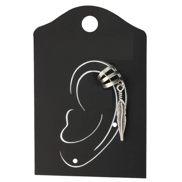 KL-SR-ZAMAK OBJE EAR CUFF KÜPE BÜYÜK YAPRAK