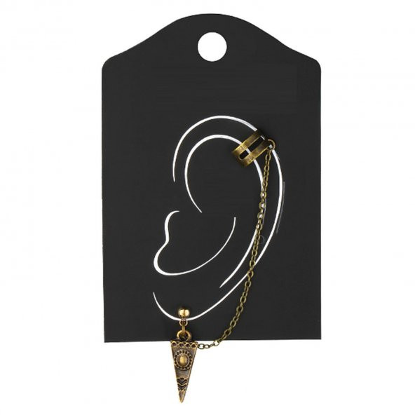 KL-AR-ZAMAK OBJE ZİNCİR EAR CUFF KÜPE