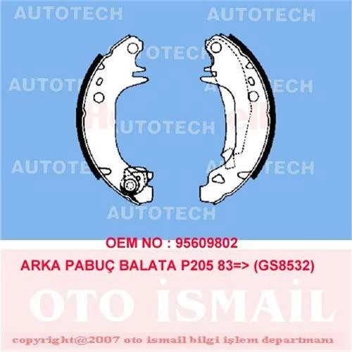 ARKA PABUÇ BALATA CITROEN VISA 1.6GTİ 1.7D 180x32 GS8532