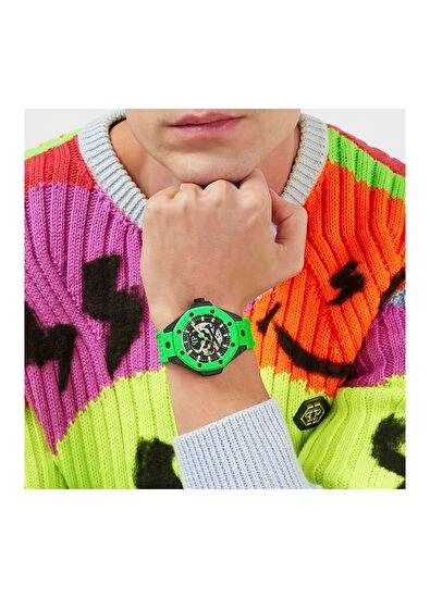 Philipp Plein PWPFA0624 Yeşil Çelik Erkek Kol Saati - 4