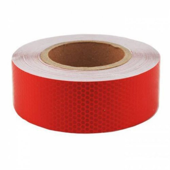 Fosfor Bant Şerit Petekli Kırmızı 10 cm x 5 Metre