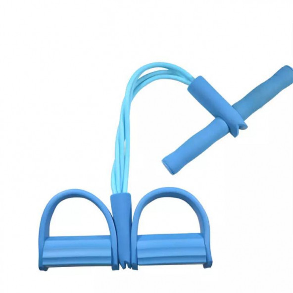Body Trimmer 4 Lastikli Egzersiz Aleti El Ayak Direnç Yayı Lastiği Mavi