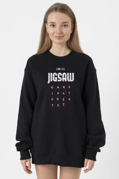 Jigsaw Game Isn_t Over Yet Siyah Kadın 2ip Sweatshirt ürün görseli 1