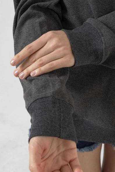 Nuclear Assault Lettern Füme Kadın 2ip Sweatshirt - Resim 5