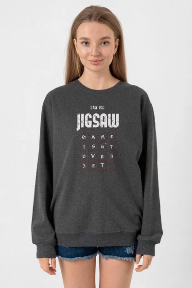 Jigsaw Game Isn_t Over Yet Füme Kadın 2ip Sweatshirt - 1