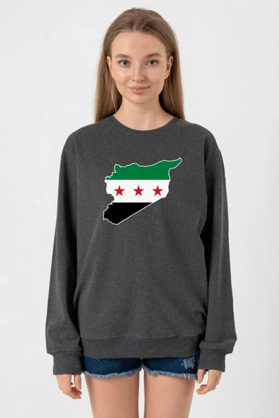 Suriye Yeni Bayrak Füme Kadın 2ip Sweatshirt ürün görseli