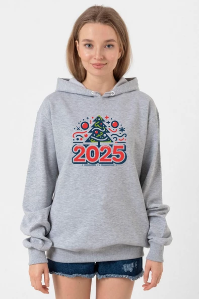 Happy New Year 2025 Essential Grimelanj Kadın 3ip Kapşonlu Sweatshirt ürün görseli 1