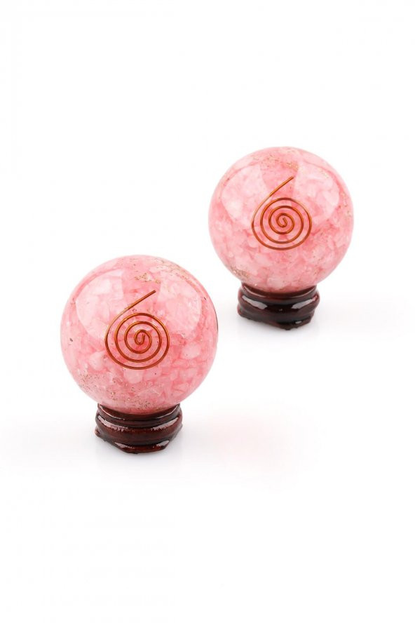 Pembe Kuvars Taşından Orgonit Küre