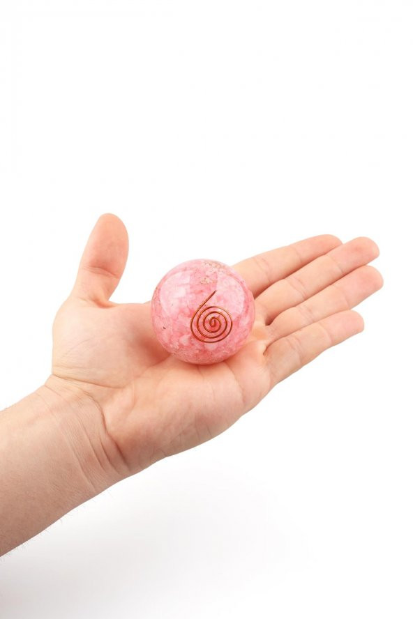 Pembe Kuvars Taşından Orgonit Küre - 2