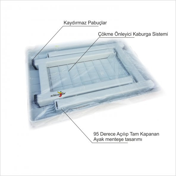 Paslanmaz En Dev Büyük Ebat Portatif Açılır Kapanır Şezlong 72x48cm Piknik Kamp Sehpası Masası - 2