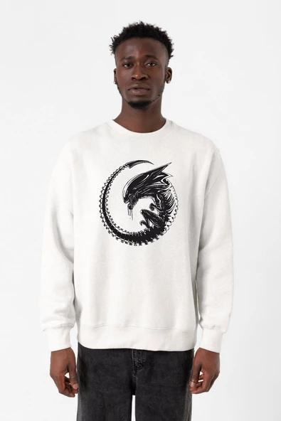 Allien Xenomorph Beyaz Erkek 2ip Sweatshirt