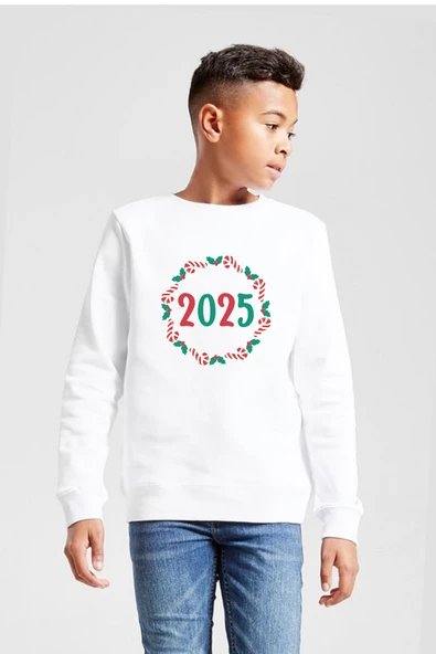 Christmas Holiday Wreath Beyaz Çocuk 2ip Sweatshirt