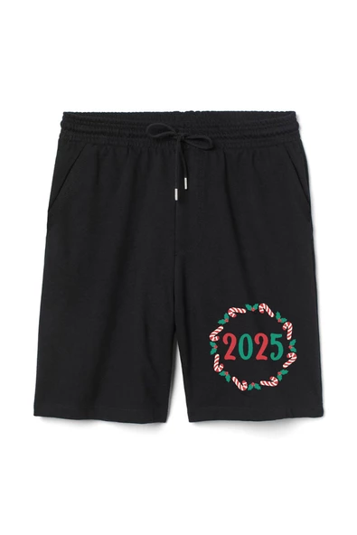 Christmas Holiday Wreath Erkek Siyah Şort