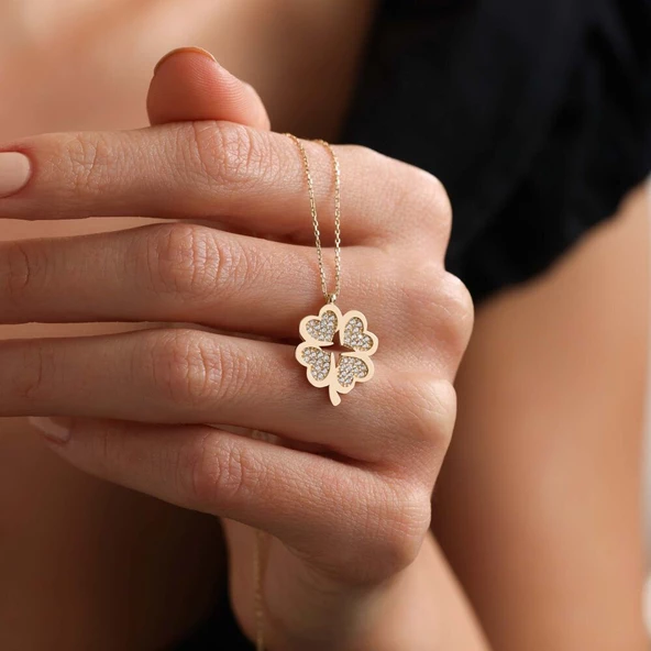 Kalpli Yonca Kolye - Resim 2