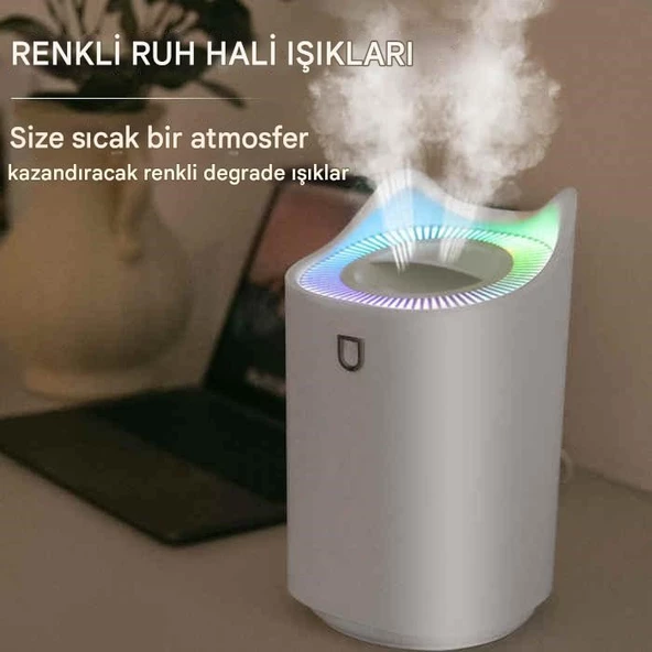 Leerfei K7 3L Su Kapasiteli Rgb Işıklı Hava Nemlendirici Buhar Makinası - 6