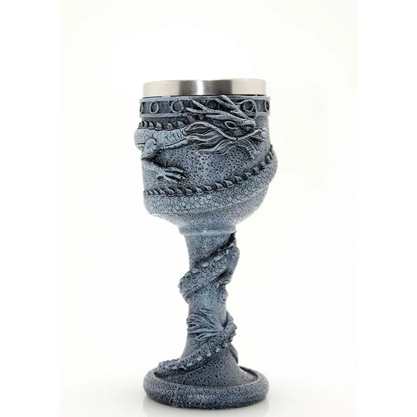 Ejderha Tasarımlı Paslanmaz Çelik Kadeh Bardak - Resim 2