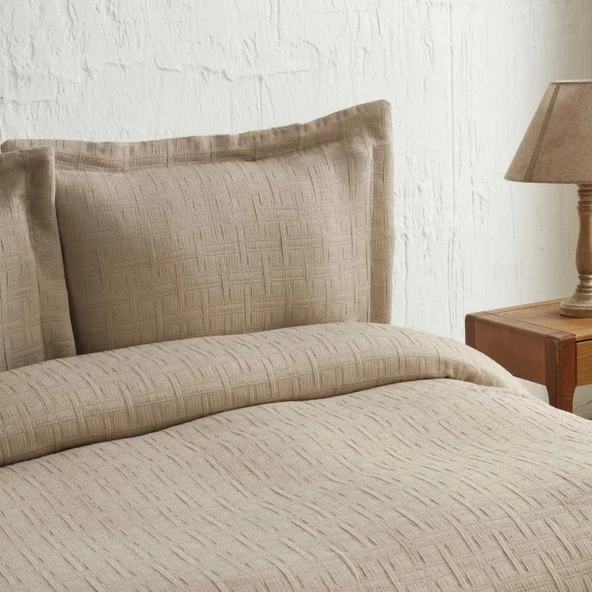 Karaca Home Corner Bej Çift Kişilik Yatak Örtüsü - 3