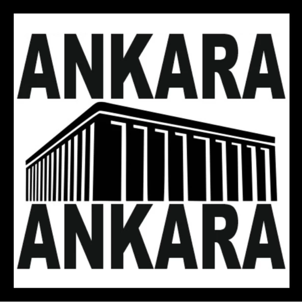 Anıtkabir Ve Ankara Yazı Sticker 20 x 20 cm