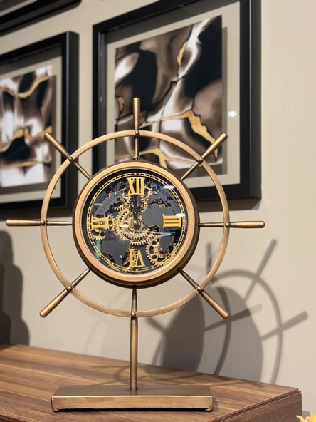 Evdema Vitale Metal Gemici Duvar Saati 47*53*8 cm AK.JI0041 - 2