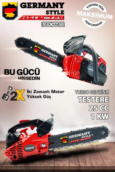 Germany Style GRMTURBO250 Euro5 Motor Süper Mini Benzinli Motorlu Dal Ağaç Budama Bıçkı Testeresi - 2