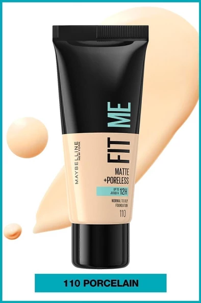 Maybelline New York Fit Me Matte+poreless Fondöten - 110 Porcelain - 2