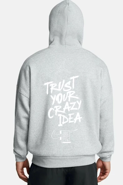 Unisex Baskılı Kapşonlu 3 İplik Hoodie Sweathirt  fm1.43GA