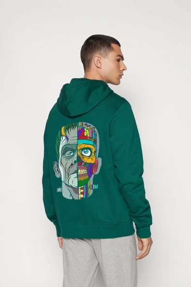 Unisex Baskılı Kapşonlu 3 İplik Hoodie Sweathirt  fm1.17YA ürün görseli