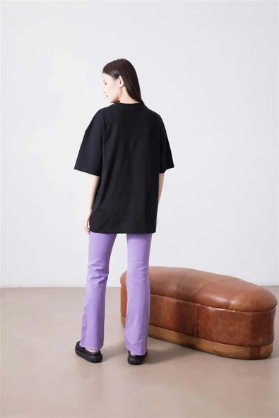 Unisex Essentials Siyah Oversize Tshirt - 6