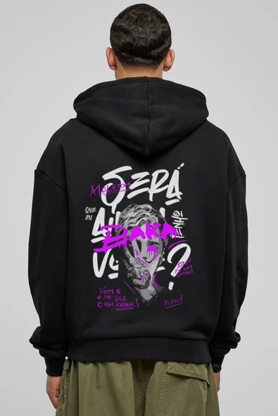 Unisex Baskılı Kapşonlu 3 İplik Hoodie Sweathirt  fm1.53SA ürün görseli