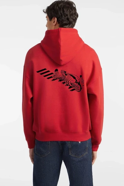 Unisex Baskılı Kapşonlu 3 İplik Hoodie Sweathirt  fm1.54KA ürün görseli