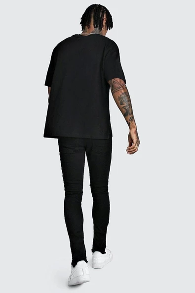 Crash Man African Erkek Siyah Oversize Tshirt - 3