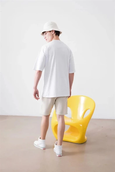 Unisex Essentials Beyaz Oversize Tshirt - 6