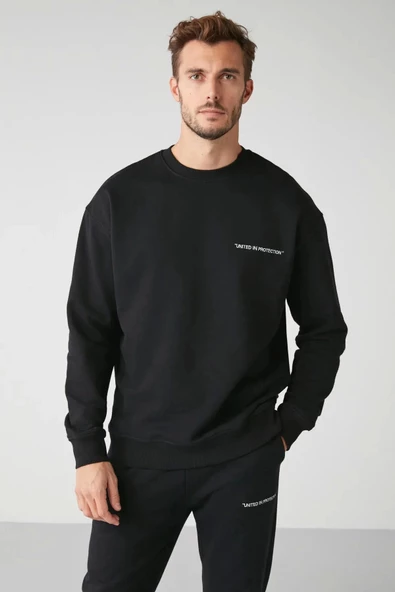 Oversize Unisex Siyah Eşofman Takımı - 3