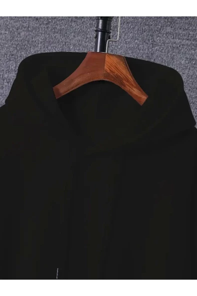Baskılı Unisex Oversize Kapüşonlu Sweatshirt - 3