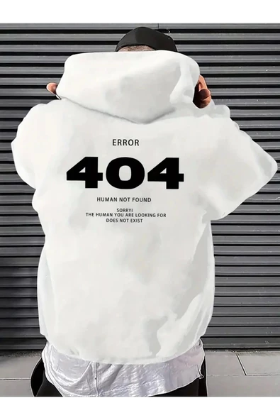 Baskılı Unisex Oversize Kapüşonlu Sweatshirt