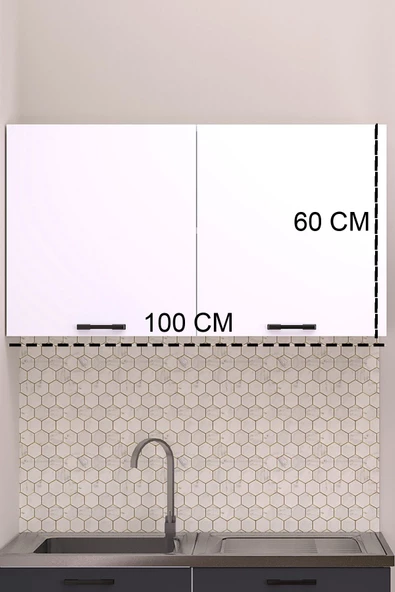 Fly Mobilya 100 CM EMİLY MUTFAK ÜST MODÜL ANTRASİT - 3