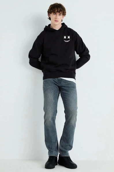 Baskılı Kapşonlu Sweatshirt fm1.102SÖ