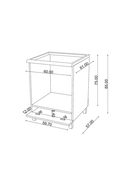 Fly Mobilya Fly Ankastre Modul - Gri- Tüm Ankastre Modüllerle Uyumlu - Resim 7