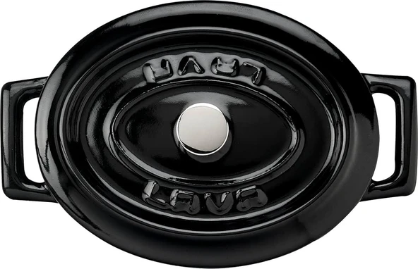 Lava Trendy Oval Siyah 10 cm Mini Döküm Tencere - 2