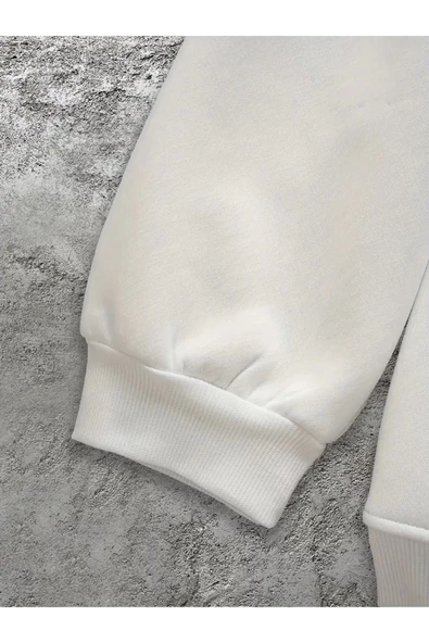 Unisex Oversize Baskısız Sweahshirt - 5