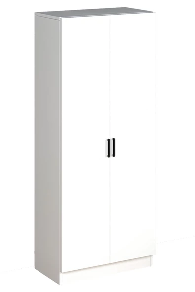 Fly Mobilya 80 CM BEYAZ İKİ KAPILI EKO GARDROP - 4
