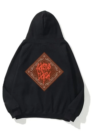 Unisex Cactus Jack Bandana Siyah Oversize Sweatshirt