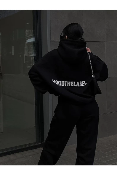 Unisex Oversize Kapüşonlu Eşofman Takımı ( Sweatshirt + Eşofman ) - 2